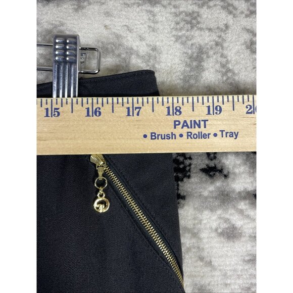 St John Sport Marie Gray Pants Womens‎ Size 16 Black Wide Leg Gold Hardware - Picture 4 of 16